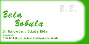 bela bobula business card