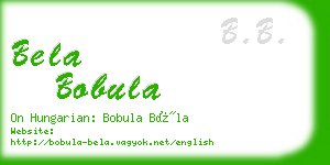 bela bobula business card